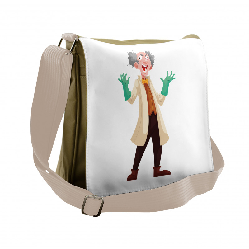 Cartoon Style Professor Messenger Bag