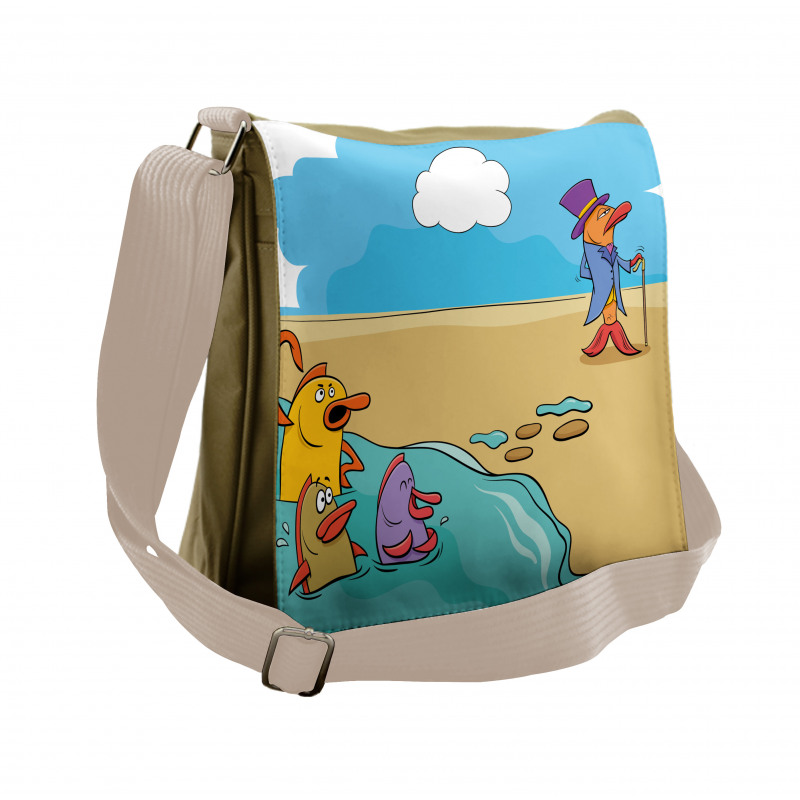 Funny Fish out of Water Messenger Bag