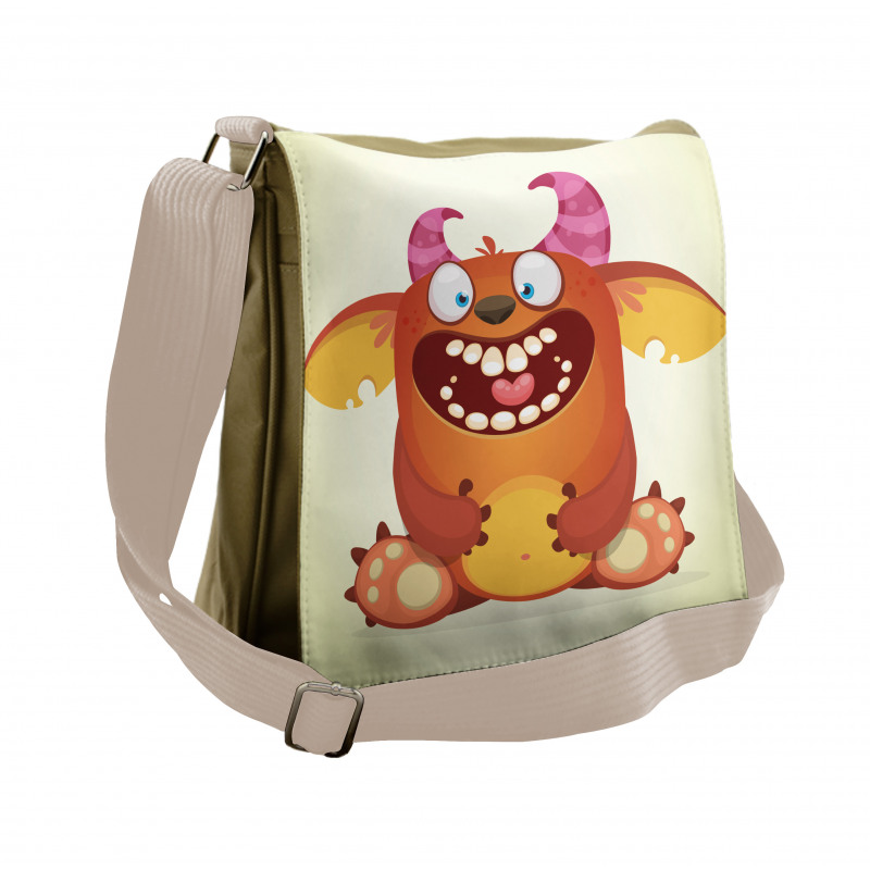 Fluffy Cheerful Character Messenger Bag