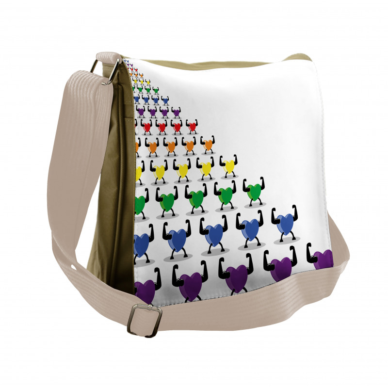 Healthy Colorful Hearts Messenger Bag