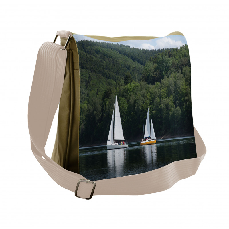 Sailboats on a Lake Messenger Bag
