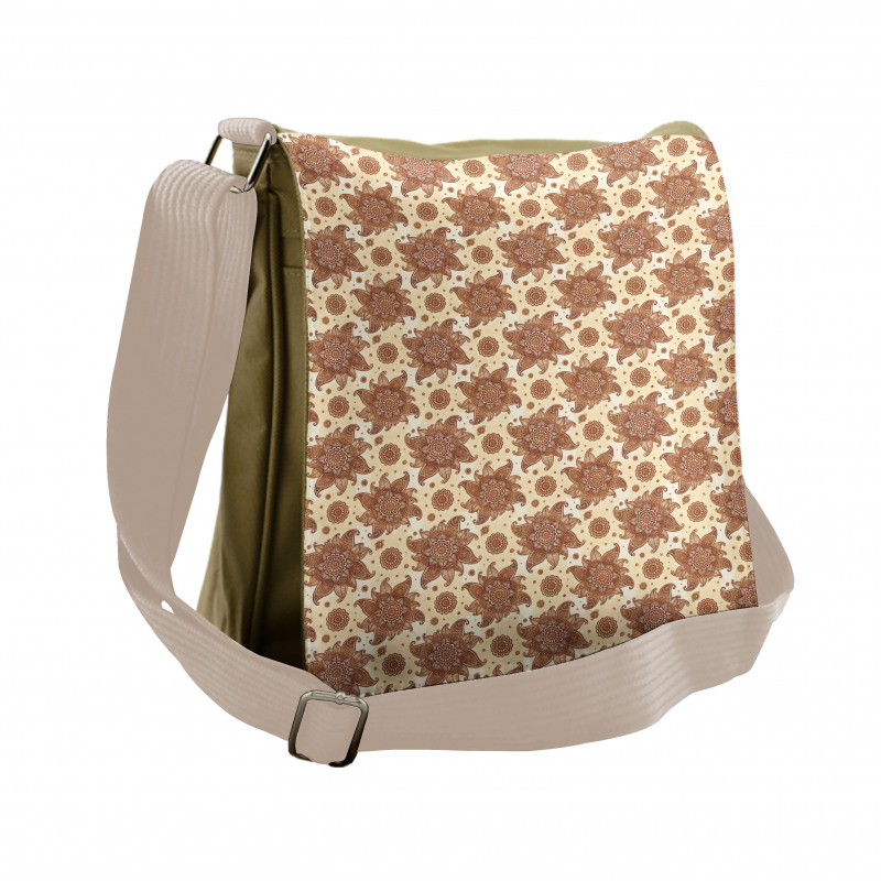 Autumn Tones Damask Messenger Bag