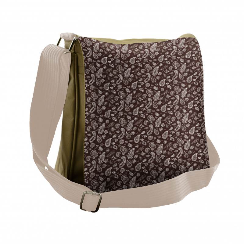 Damask Flowers Motif Messenger Bag