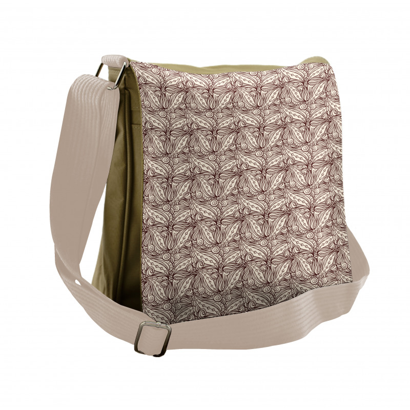 Intertwined Leaves Messenger Bag