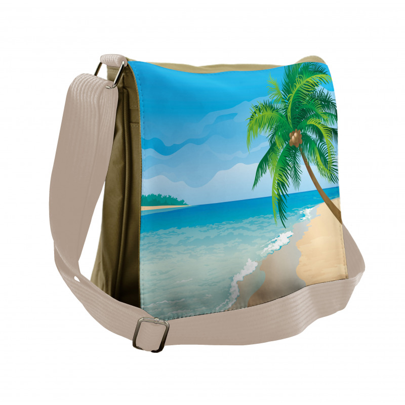 Palm Tree Calm Ocean Messenger Bag