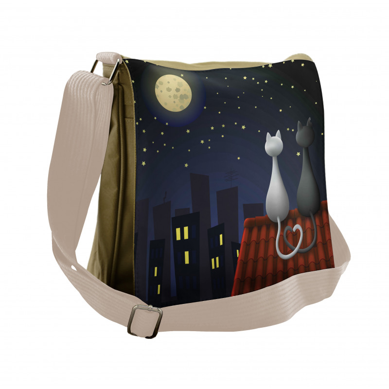 Cats on the Roof Valentines Messenger Bag