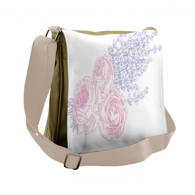 Romantic Lavender Art Messenger Bag