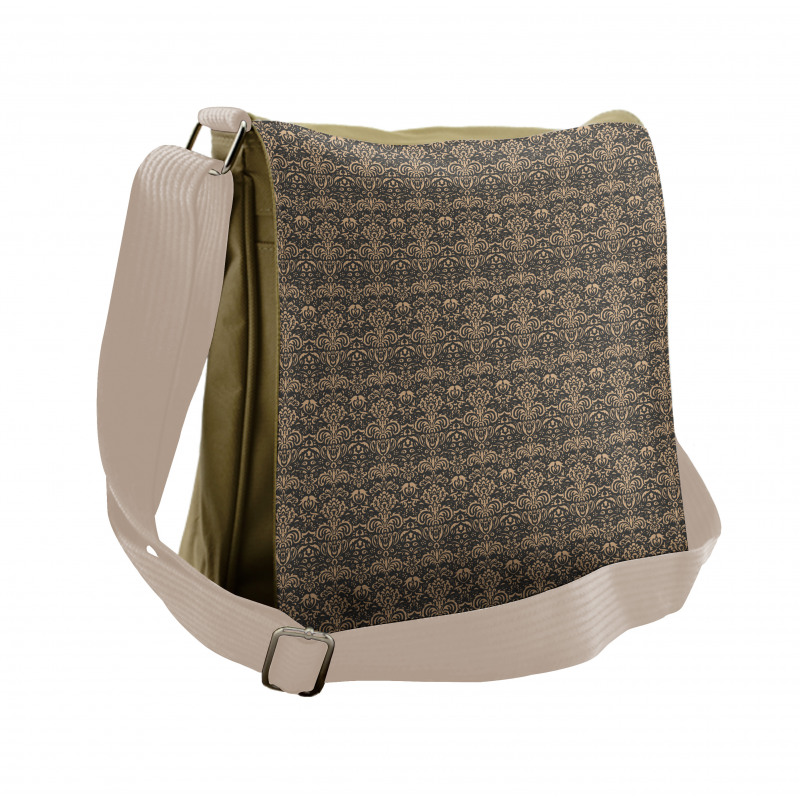 Nature Tone Damask Messenger Bag