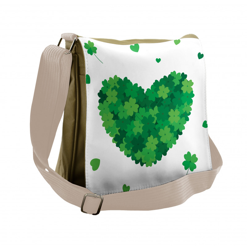 Shamrock Heart Nature Love Messenger Bag