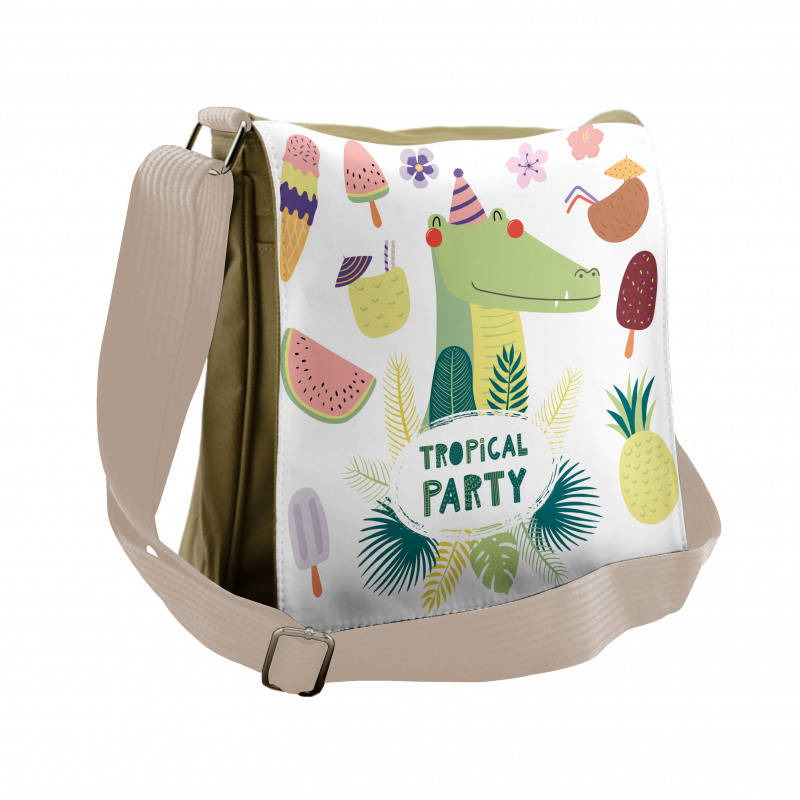 Tropical Party Ice Cream Messenger Bag