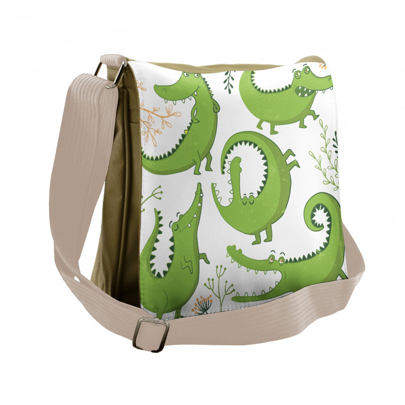 Reptiles and Floral Messenger Bag