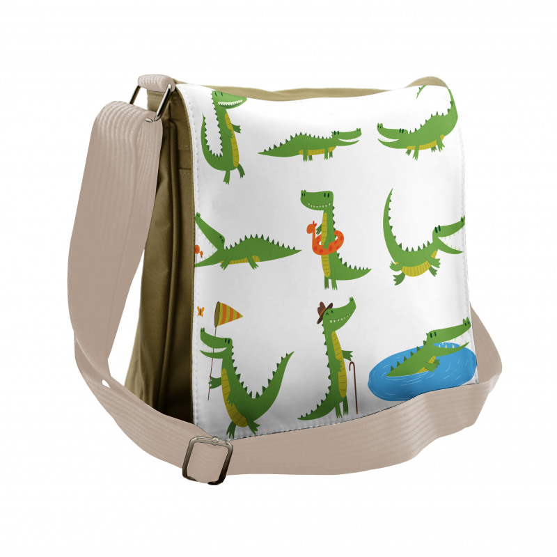 Happy Cartoon Characters Messenger Bag