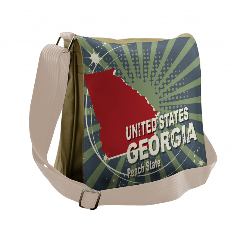 Grunge Wording Peach State Messenger Bag