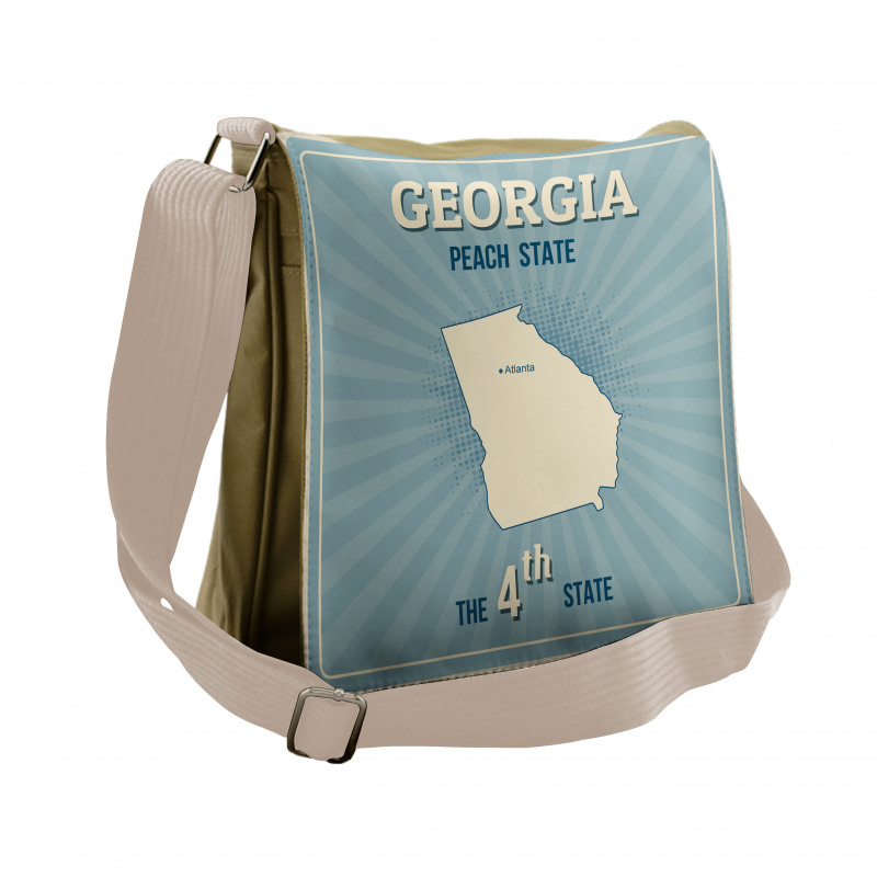 Typographic Map Pattern Messenger Bag