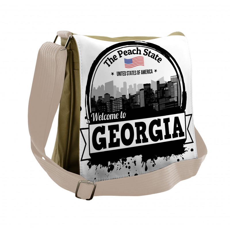 Welcoming Peach State Text Messenger Bag