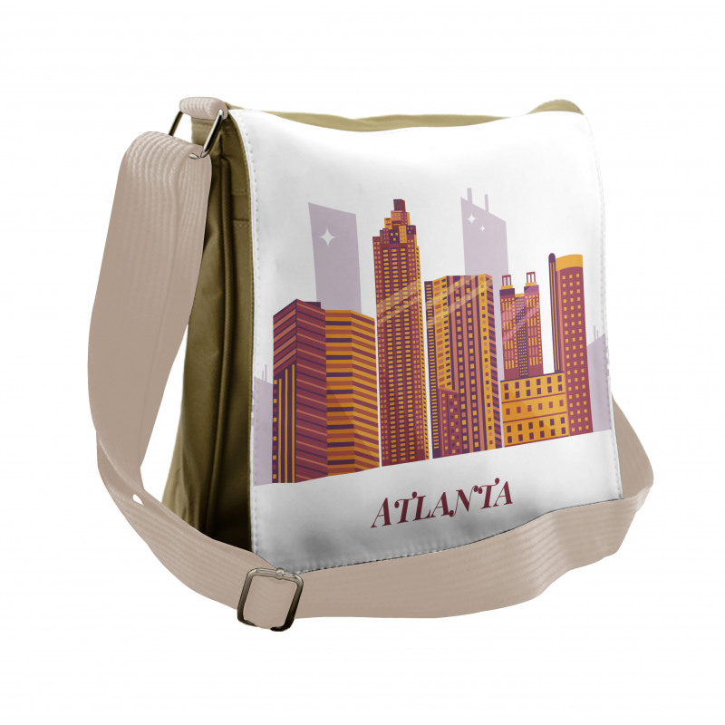 Modern Urban Illustration Messenger Bag