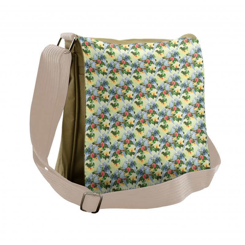 Birds Composition Leaves Messenger Bag