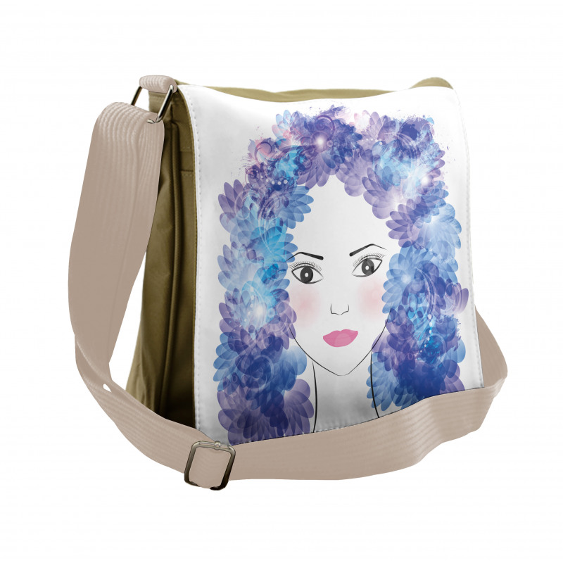 Surreal Floral Girl Messenger Bag