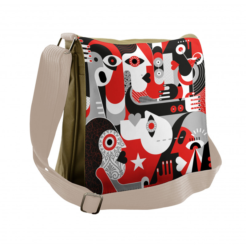 Human Faces Messenger Bag