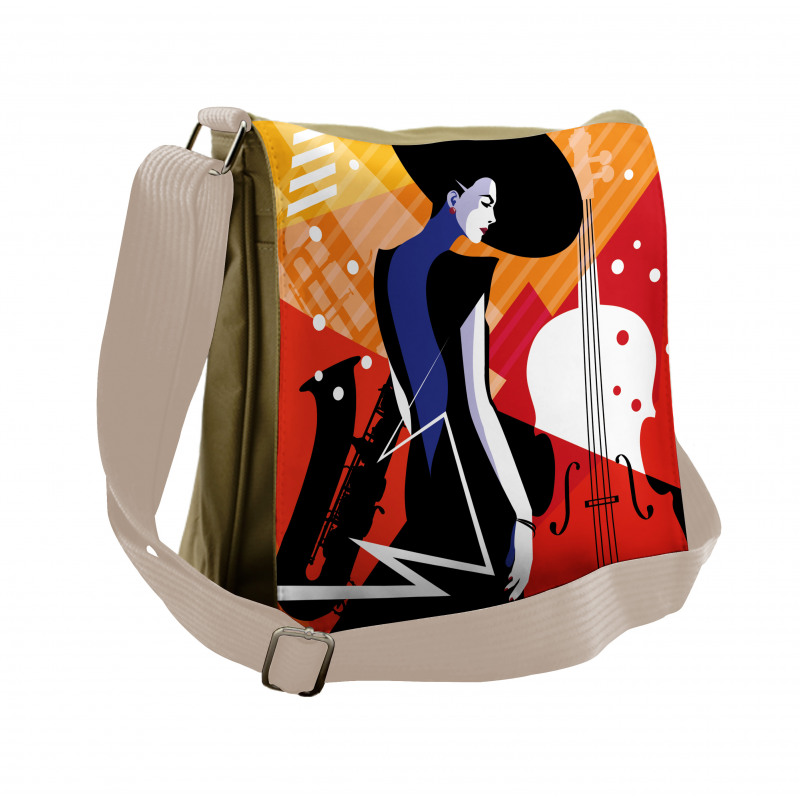 Modern Musical Jazz Messenger Bag