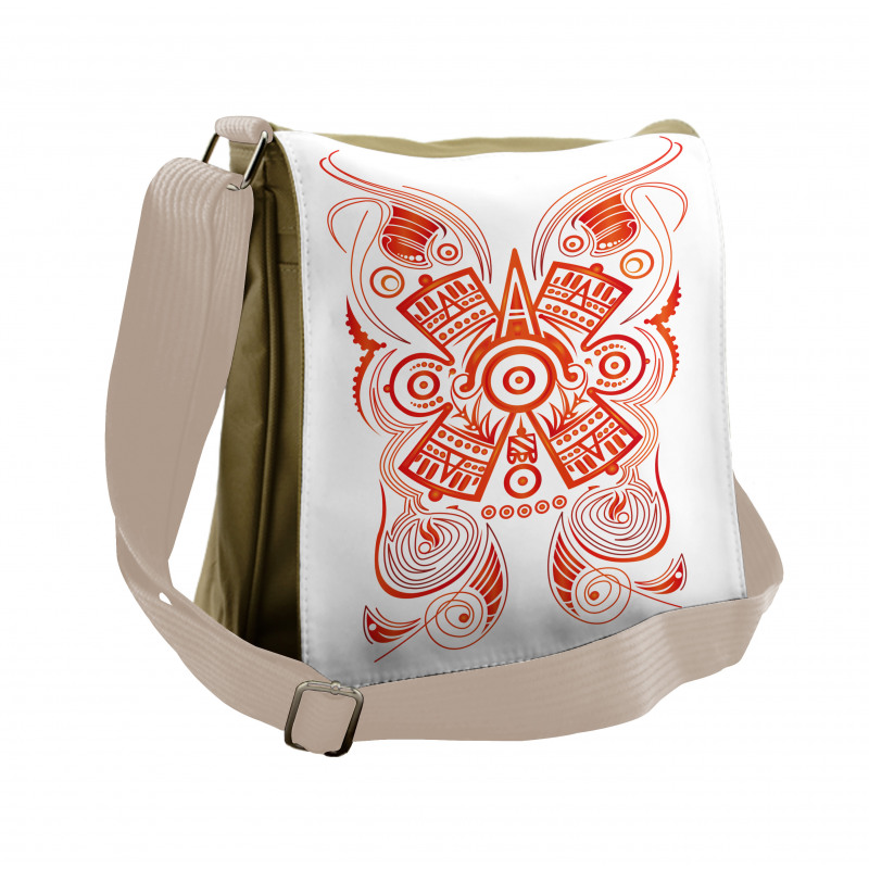 Mayan Aztec Symbolic Pattern Messenger Bag