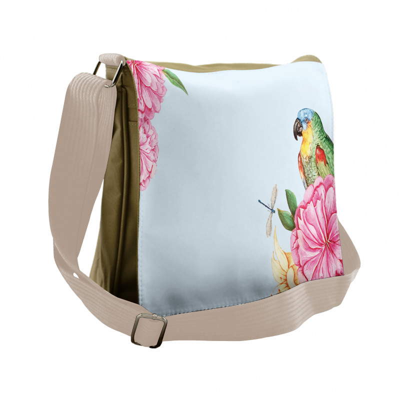 Watercolor Parrots Messenger Bag