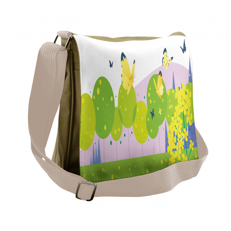 Forest Trees Spring Messenger Bag