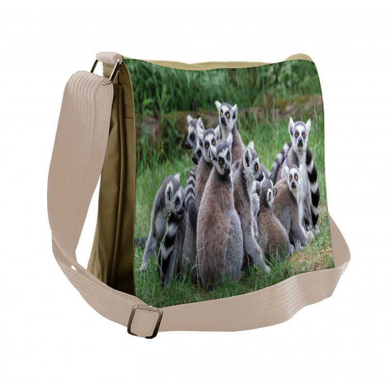 Ring Tailed Madagascar Monkey Messenger Bag