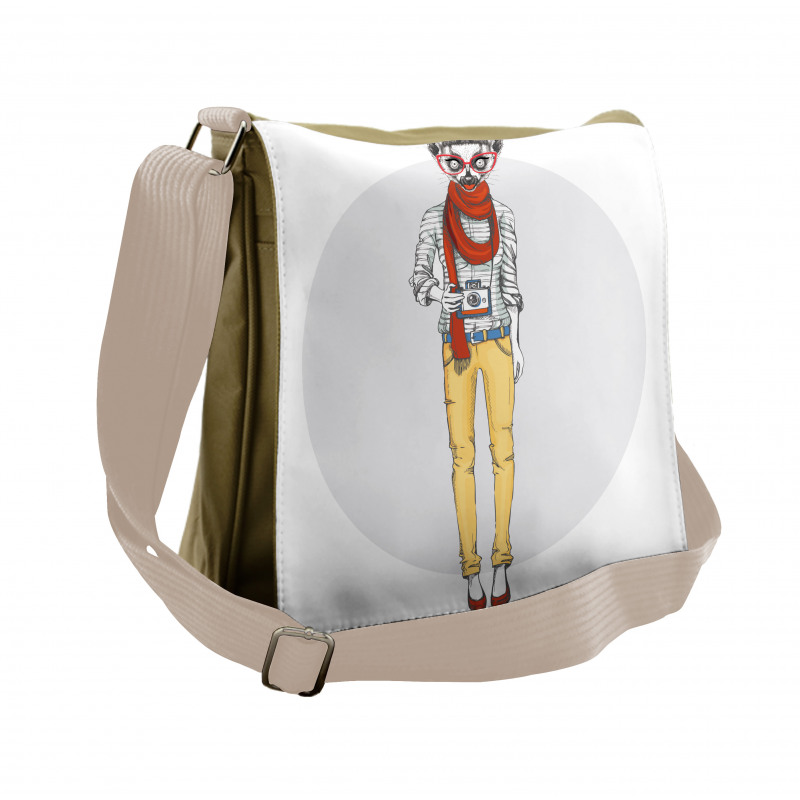 Hipster Style Animal Cartoon Messenger Bag