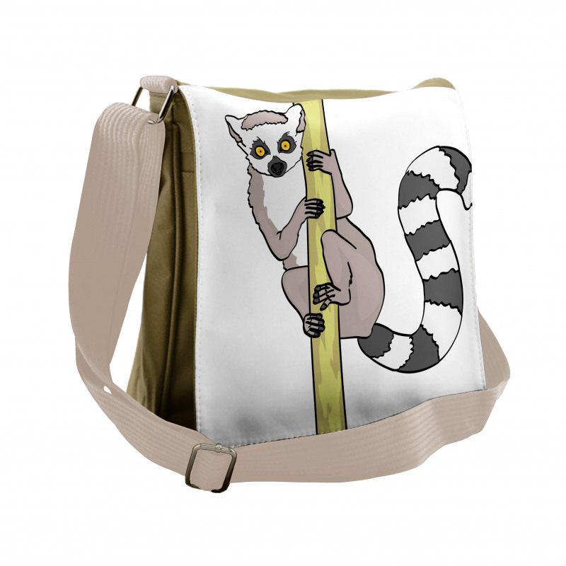 Tropical Ring Tailed Cartoon Messenger Bag