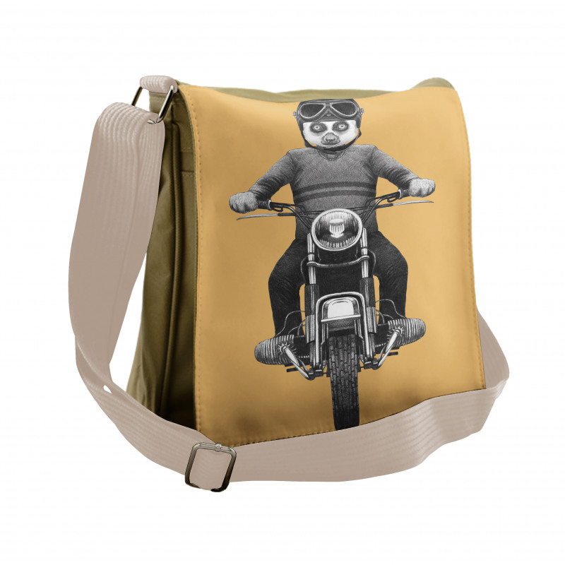 Tropical Monkey Scooter Art Messenger Bag