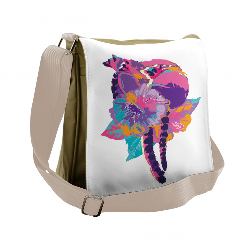 Abstract Madagascar Monkey Messenger Bag