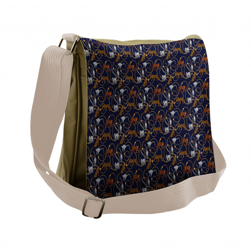 Tiger Leopard Chains Exotic Messenger Bag