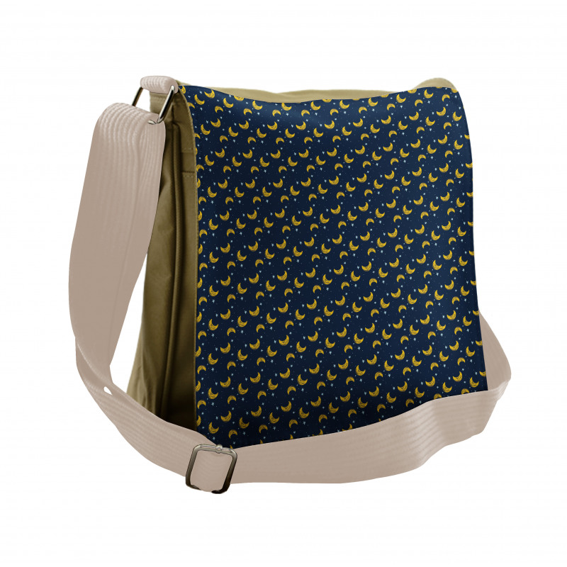 Simple Stars Crescents Messenger Bag