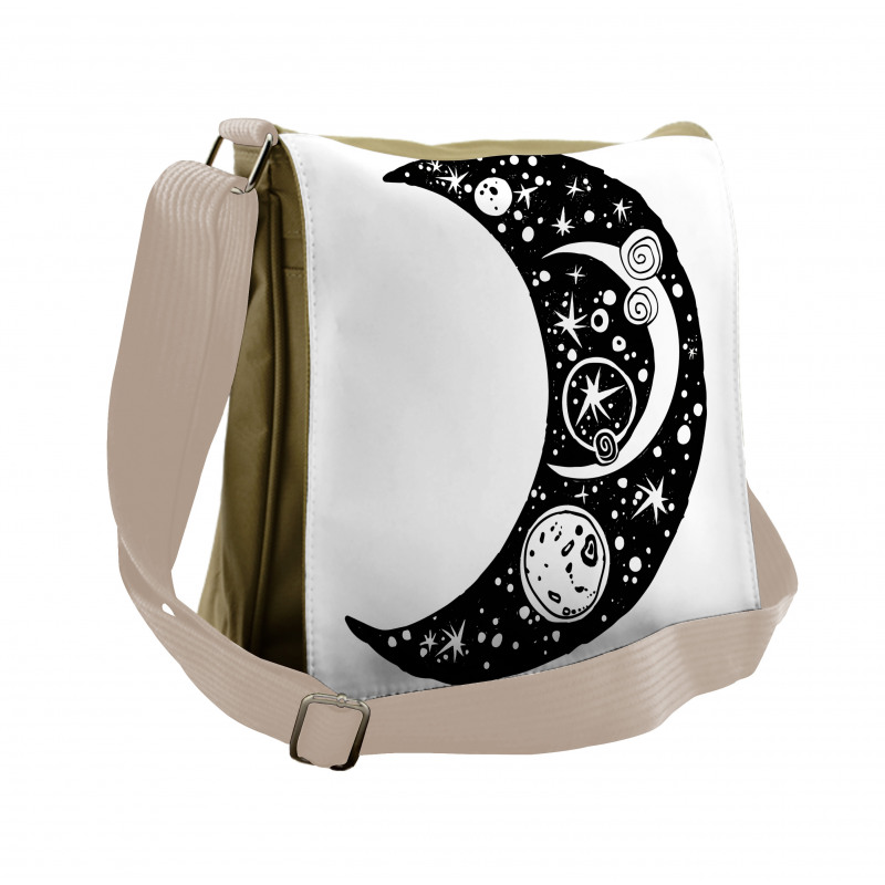 Crescent Doodle Messenger Bag