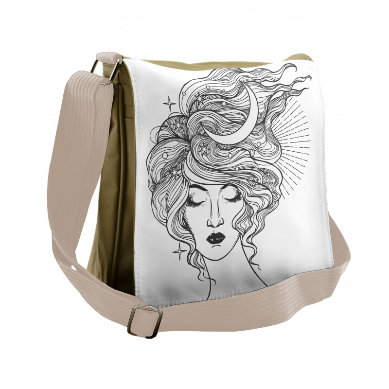 Modern Woman Starry Hair Messenger Bag