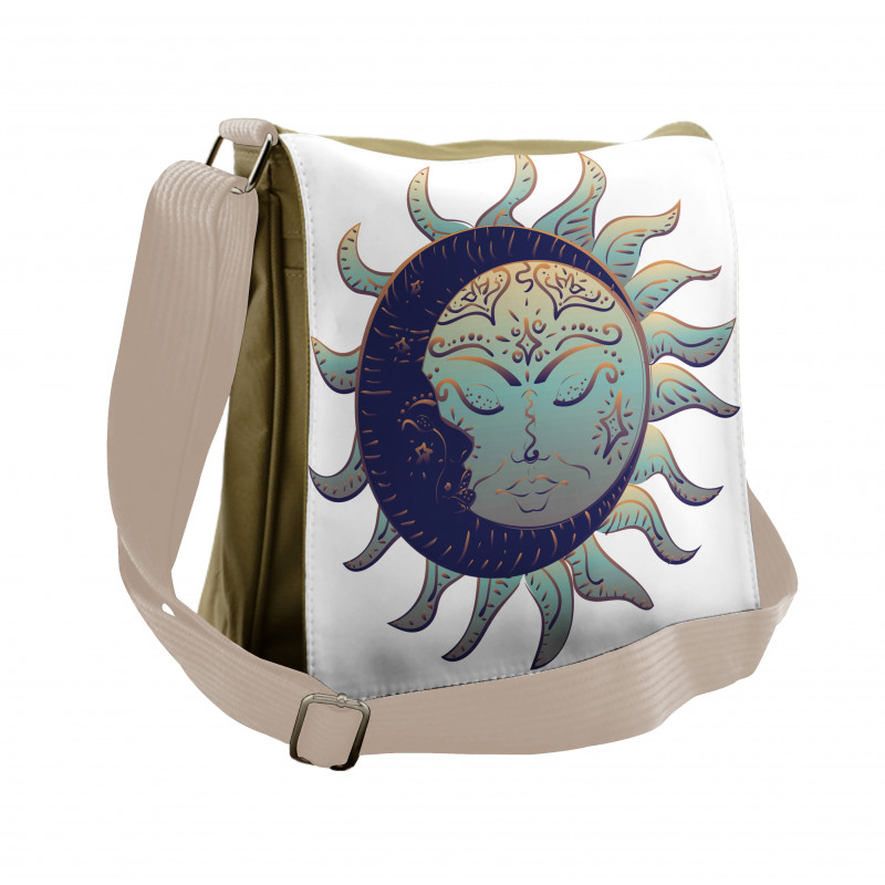 Boho Sun and Crescent Messenger Bag