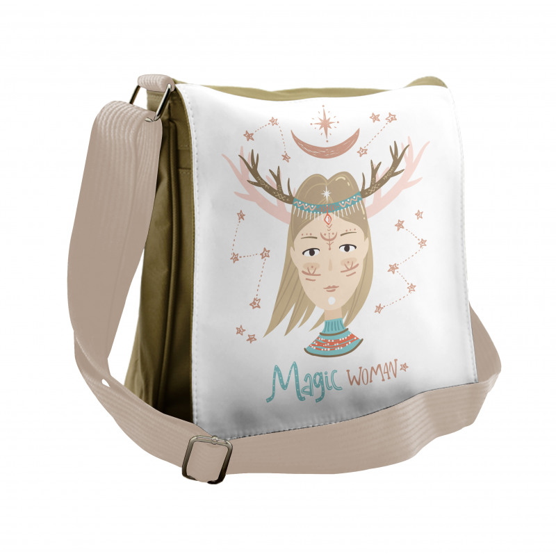 Magic Woman Elk Horns Messenger Bag