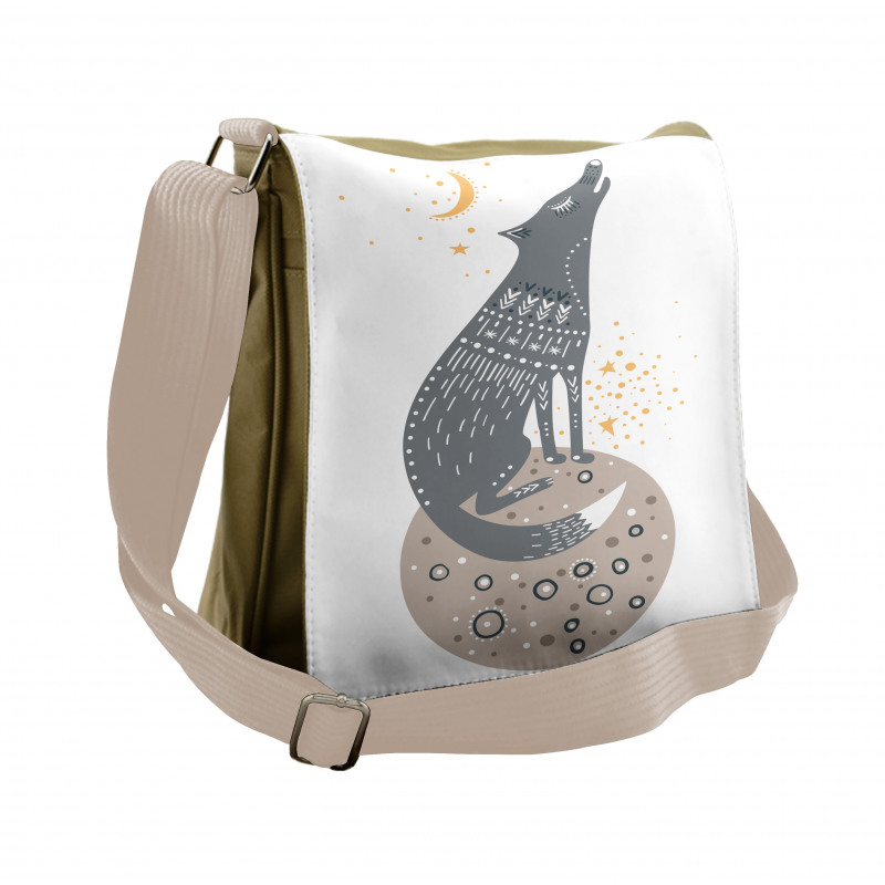 Howling Wolf Planet Messenger Bag