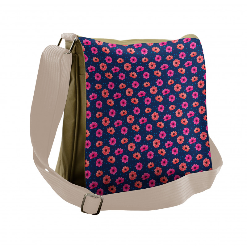 Blooming Polka Dots Messenger Bag