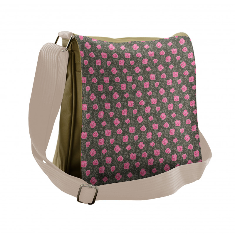 Charming Ornate Roses Messenger Bag