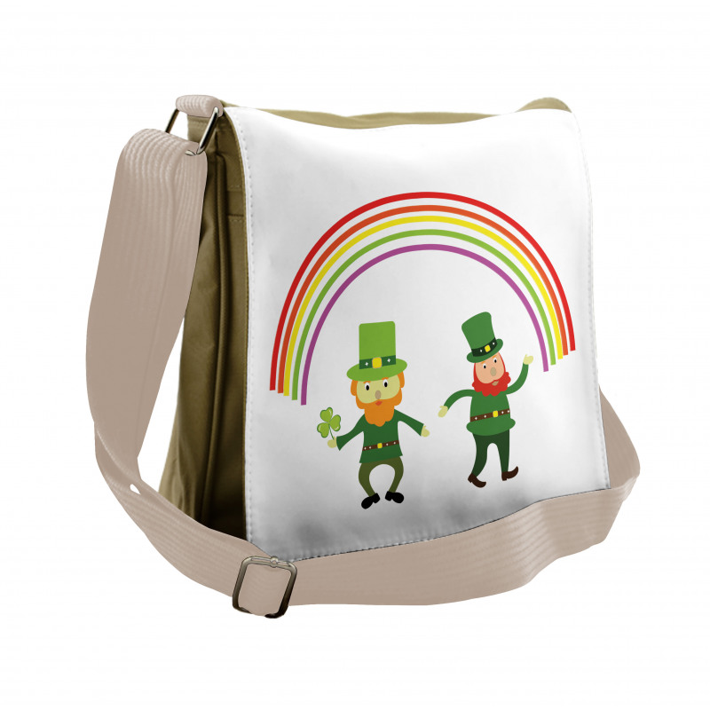 Leprechauns Under a Rainbow Messenger Bag