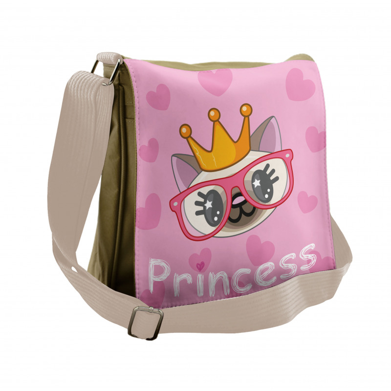 Happy Princess Cat Messenger Bag