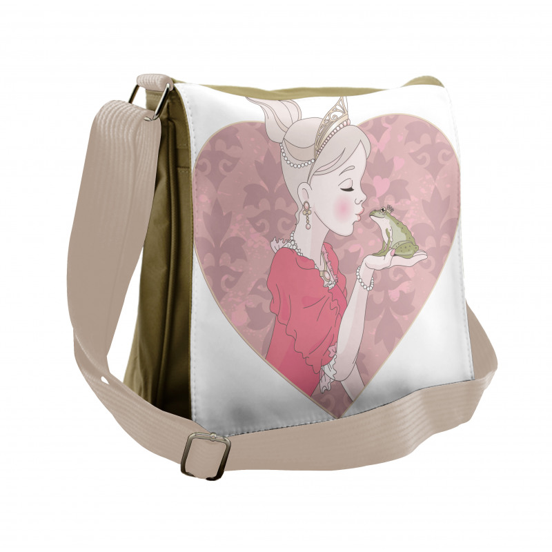 Fairytale Princess Kiss Art Messenger Bag