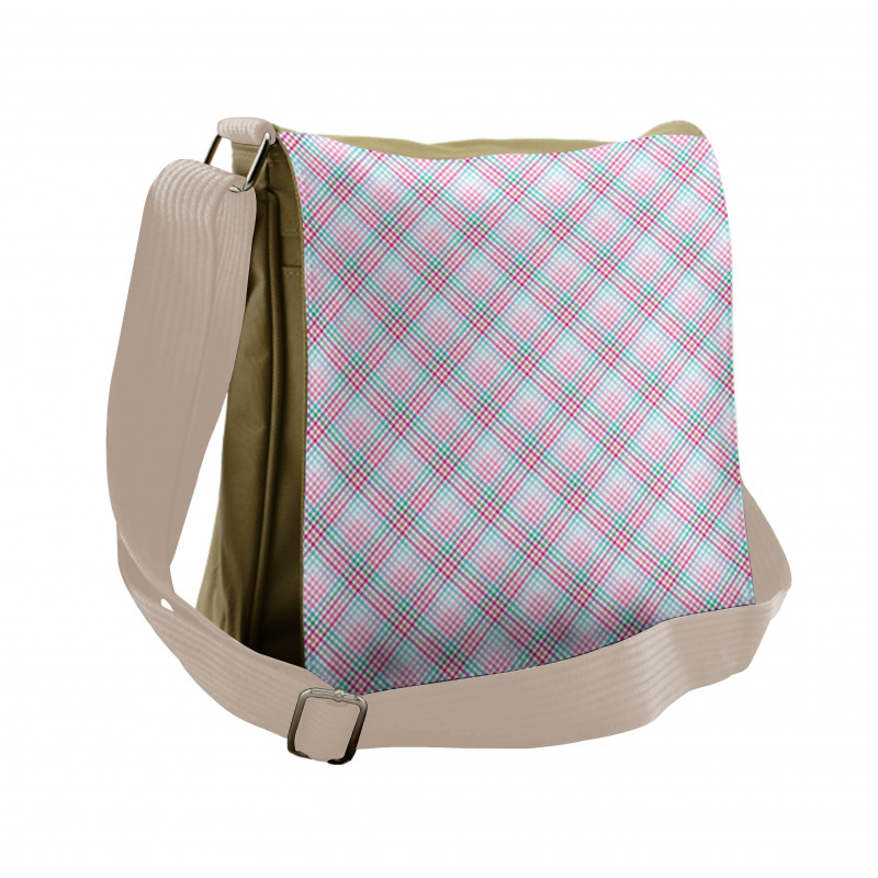 Colorful Square Checkered Messenger Bag