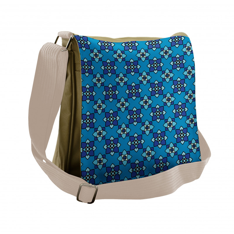 Floral Repeating Tile Art Messenger Bag