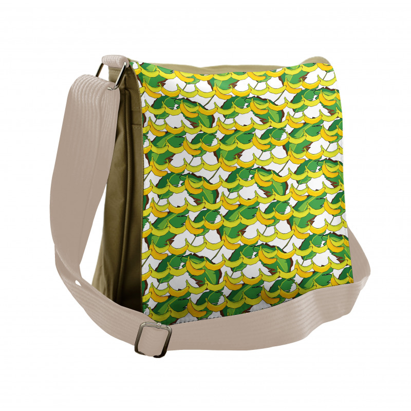 Tropical Fruit and Leaves Messenger Bag