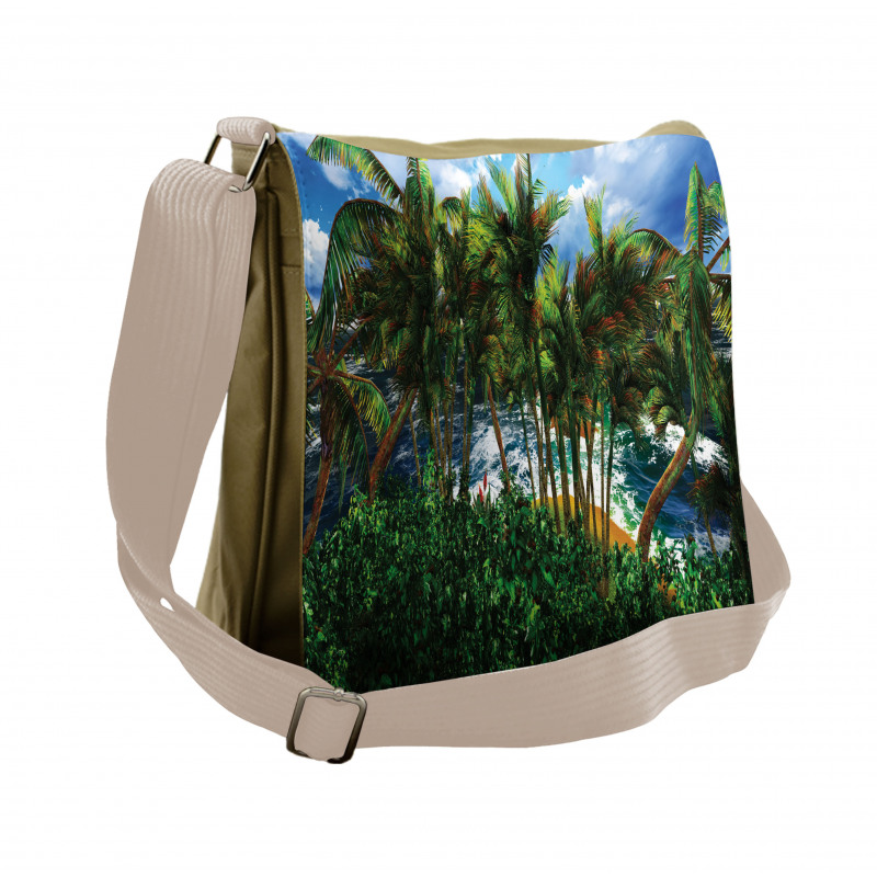 Hawaii Island Palm Tree Messenger Bag