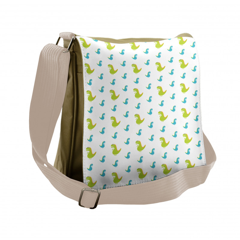 Dinosaur Animal Cartoon Art Messenger Bag