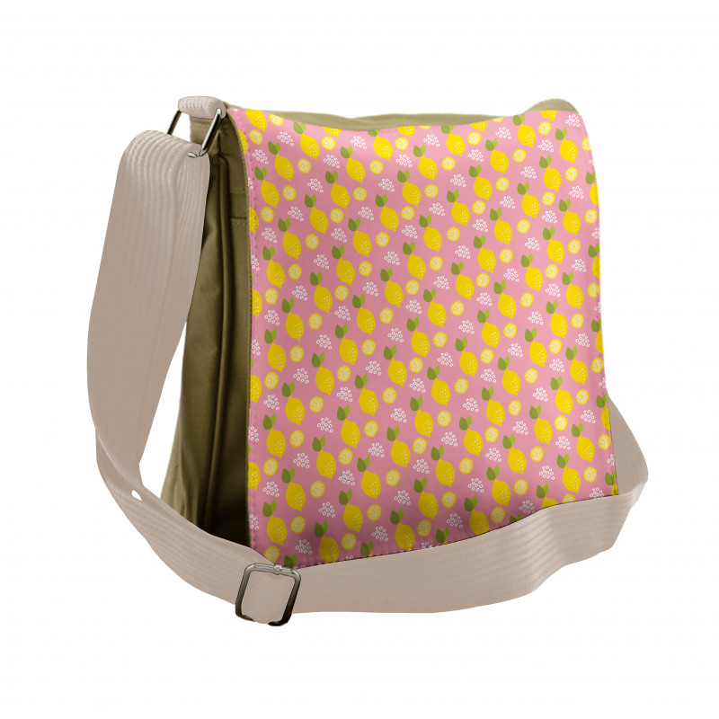 Citrus Leaves Cartoon Art Messenger Bag